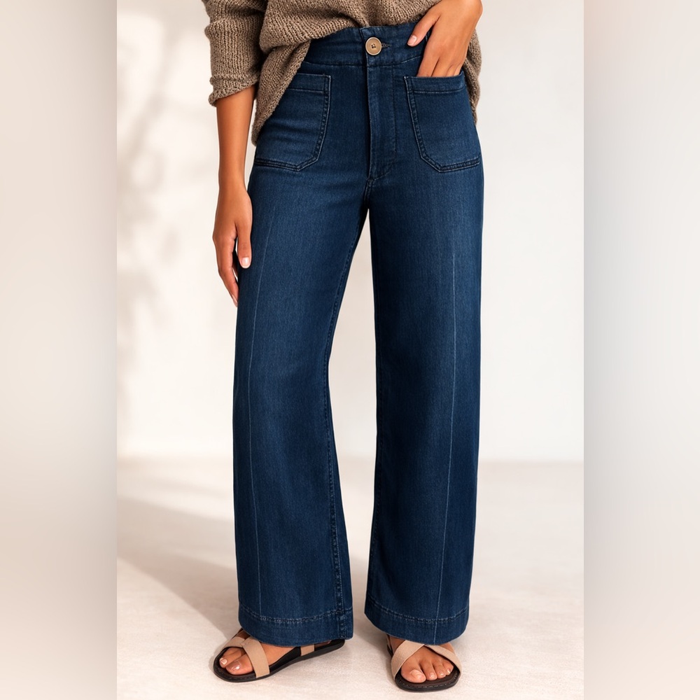 NWOT Maeve by Anthropology Dark Blue Wide-Leg Women’s Jeans